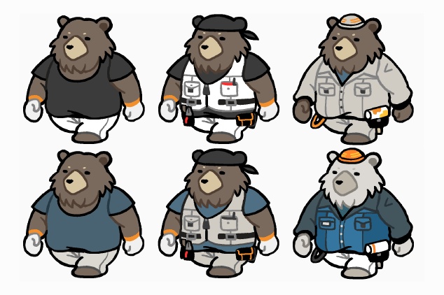 白祇重工の従業員達のアバター