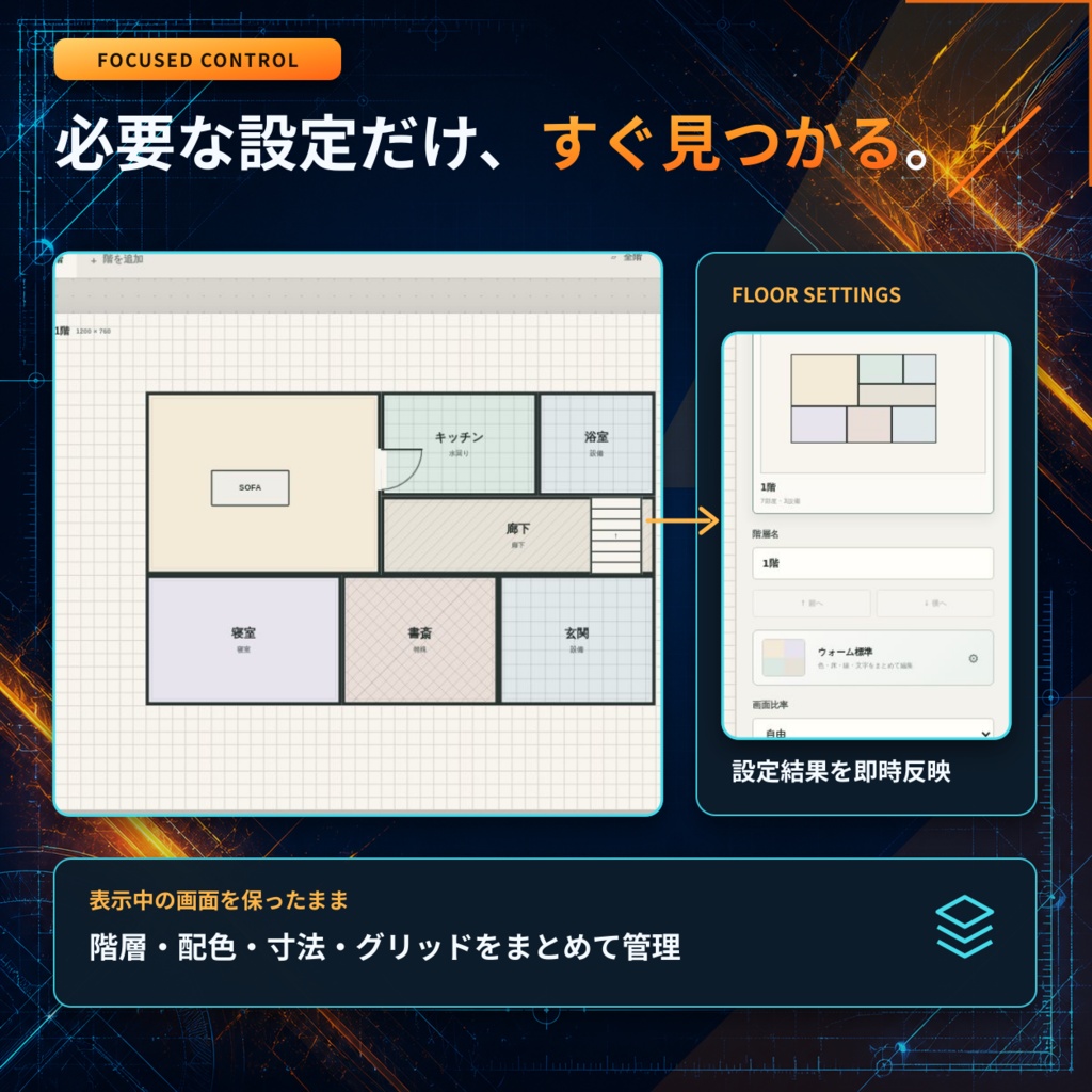 【自由配置】TRPG 万能間取り部屋メーカー|複数階・背景透過・任意素材対応