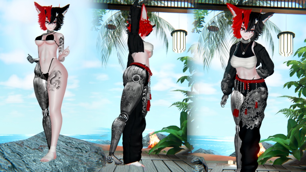 Reina! Yakuza Cyborg! Face Tracking! Femboy Toggle! (Quest/PC)