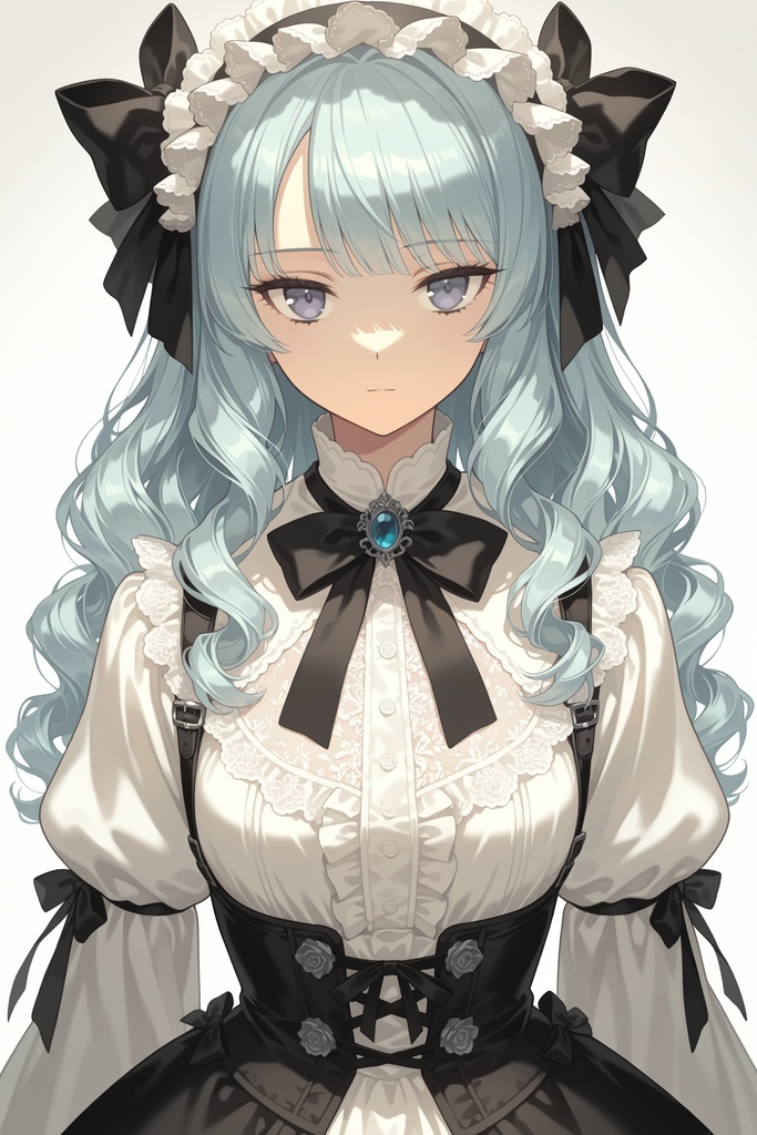 AIイラスト素材|ゴスロリアニメ少女 衣装8種×キャラ10人 差分100枚セット【商用利用可】