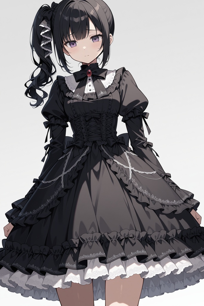 AIイラスト素材|ゴスロリアニメ少女 衣装8種×キャラ10人 差分100枚セット【商用利用可】