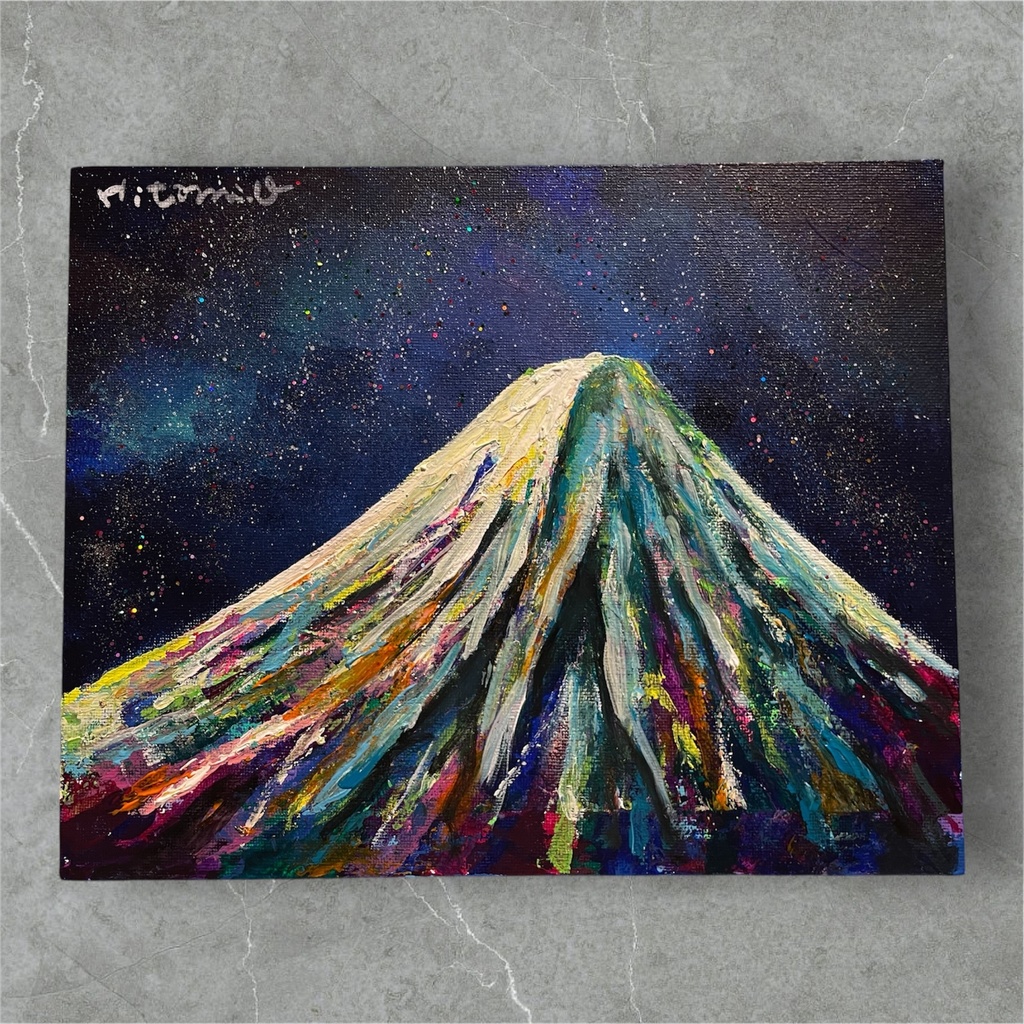 富士山の絵画 キャンバス原画 アート 風景画 作品証明書付き