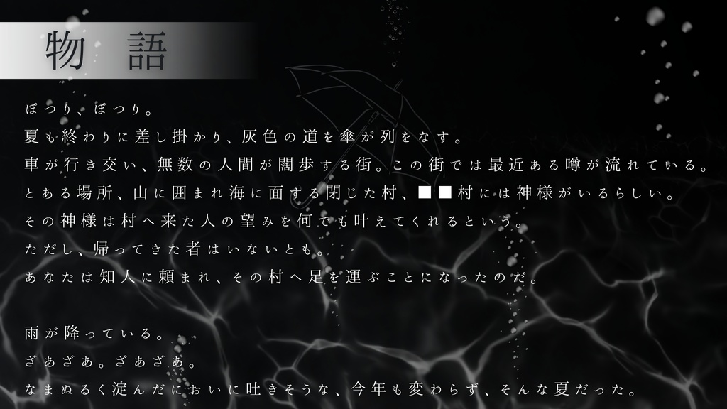 【※憂雨夏通過者推奨】クトゥルフ神話TRPG【日照雨】