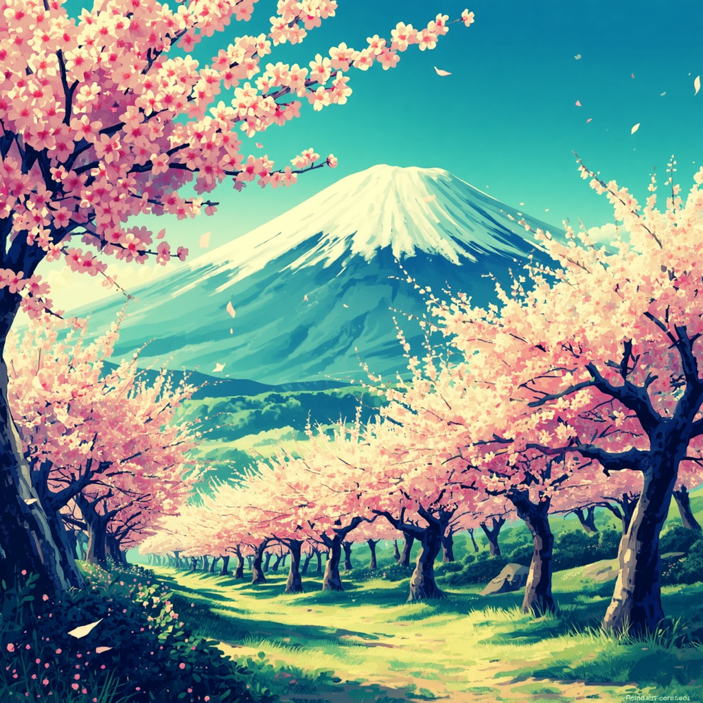 富士山と桜