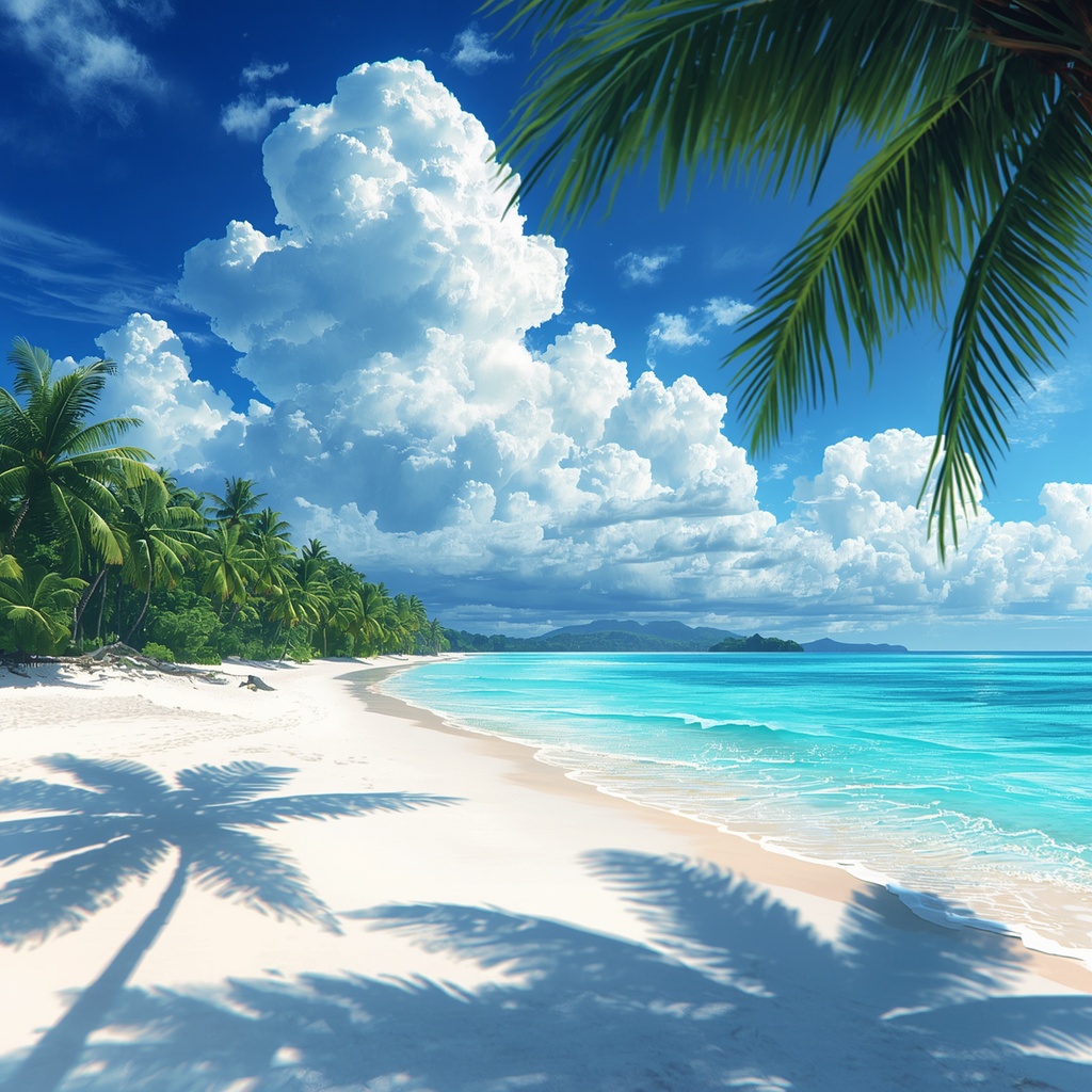夏の白い砂浜