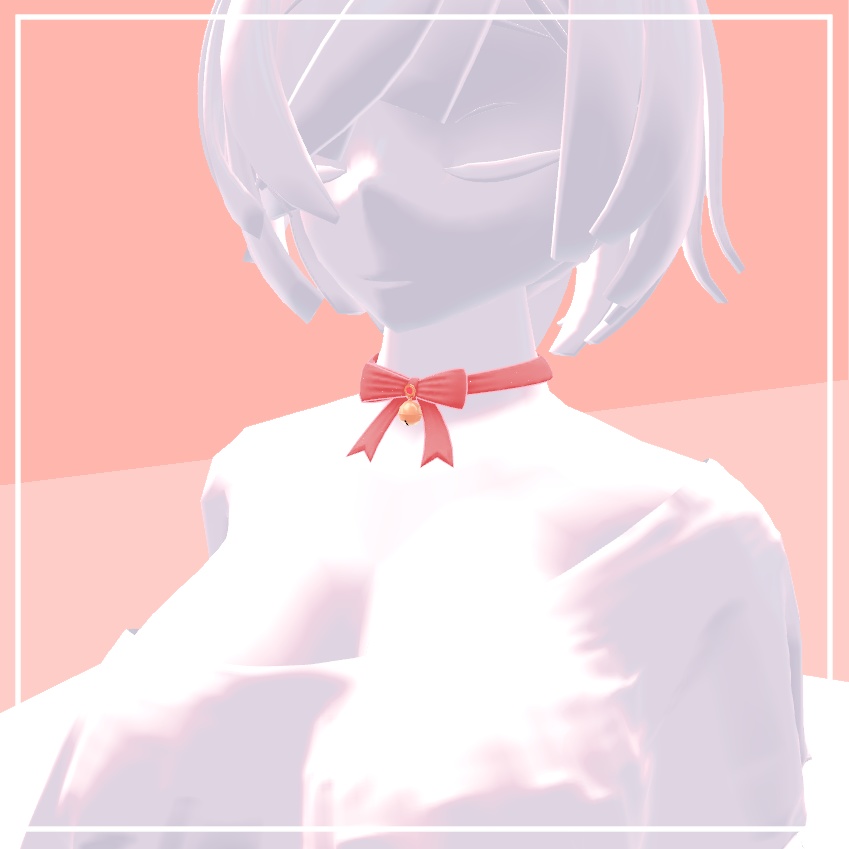 【VRChat向け】鈴りぼんチョーカー