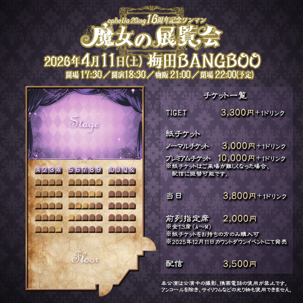 【4/11】ワンマンチケット