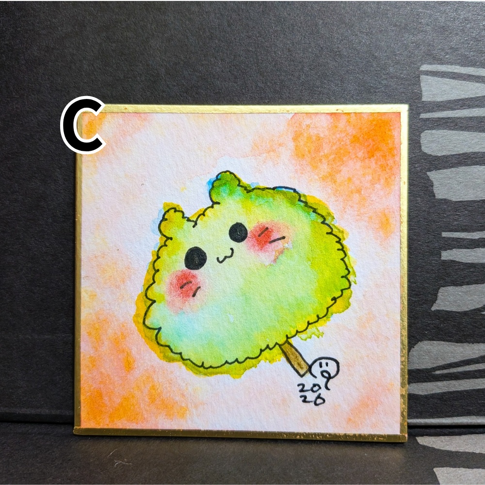 にゃんぷっぷー豆色紙原画