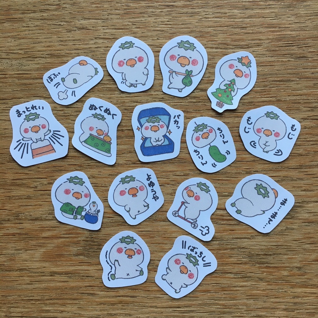 フレークシール15枚セット 河童書房〜あったまってき編〜