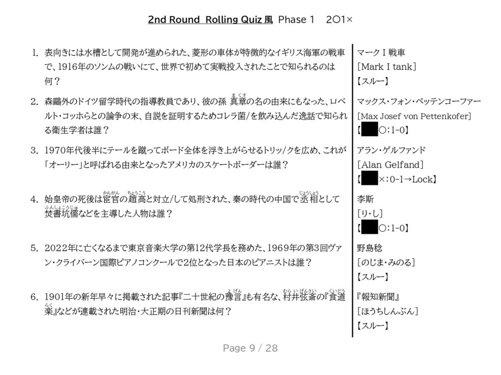 【Excel付】ELIMINATION - riot_quiz - BOOTH