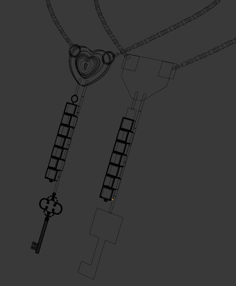 鍵付きハート型ロック - ネックレス Sale 100 ¥【VRChat】
