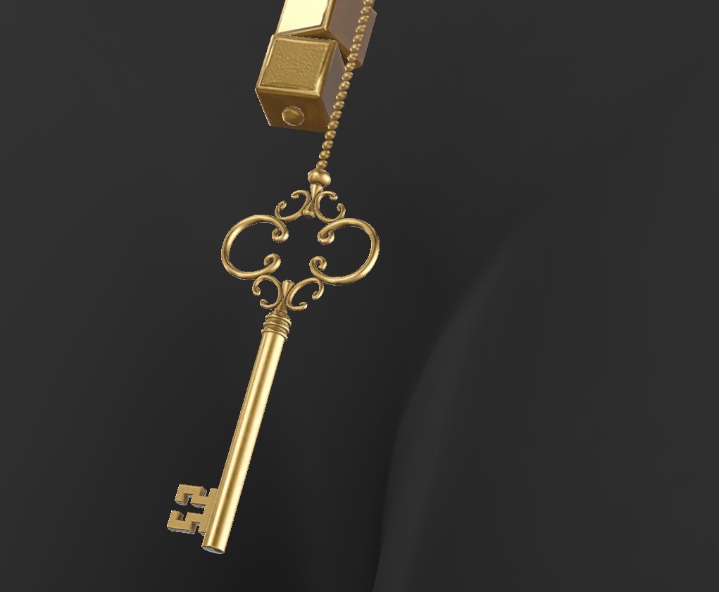 鍵付きハート型ロック - ネックレス Sale 100 ¥【VRChat】