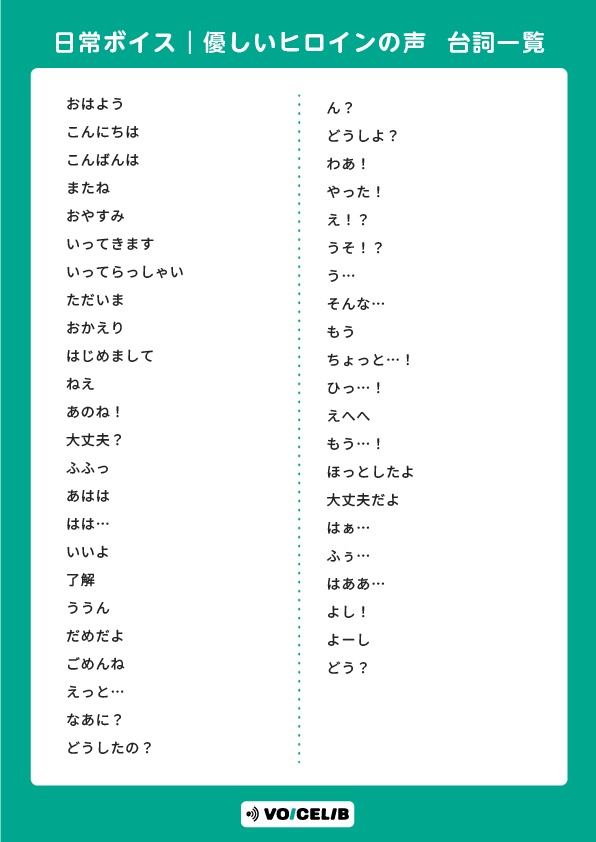 VOICELIB|日常ボイス素材|優しいヒロインの声 #01【体験版】