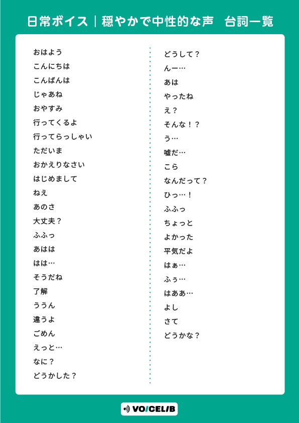 VOICELIB|日常ボイス素材|穏やかで中性的な声 #02【体験版】