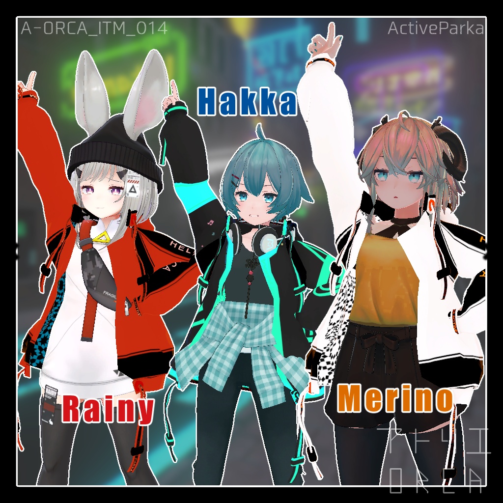 オリジナル衣装:アクティブパーカー【Unity2019対応済】