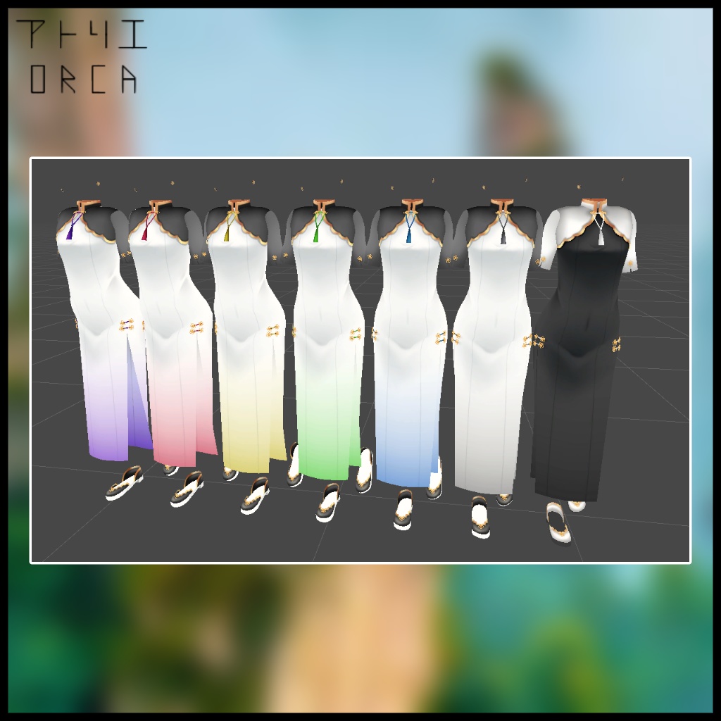 オリジナル衣装:チャイナドレス_Chipao【Unity2019対応済】