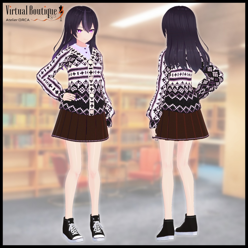 オリジナル衣装:KnitCardigan【Unity2019対応済】