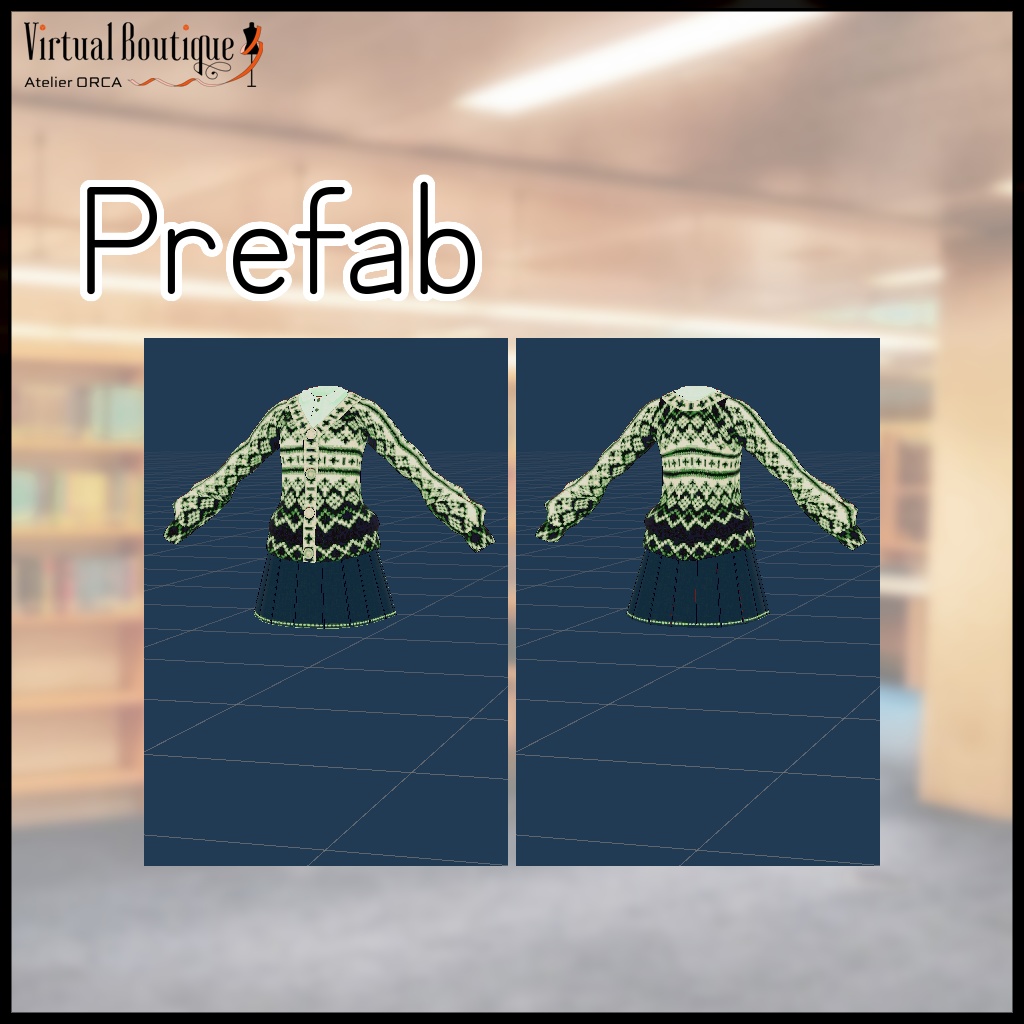 オリジナル衣装:KnitCardigan【Unity2019対応済】