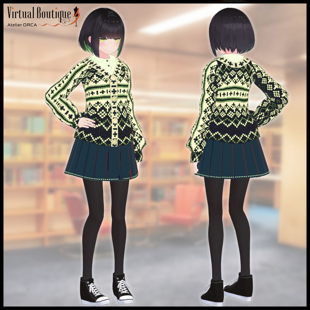 オリジナル衣装:KnitCardigan【Unity2019対応済】