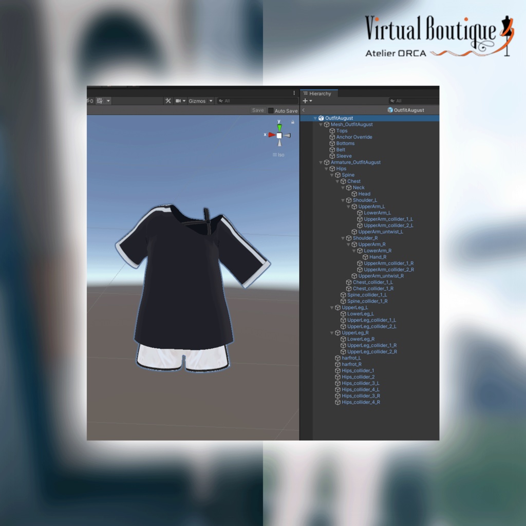 オリジナル衣装:OutfitAugust【Unity2019対応済】