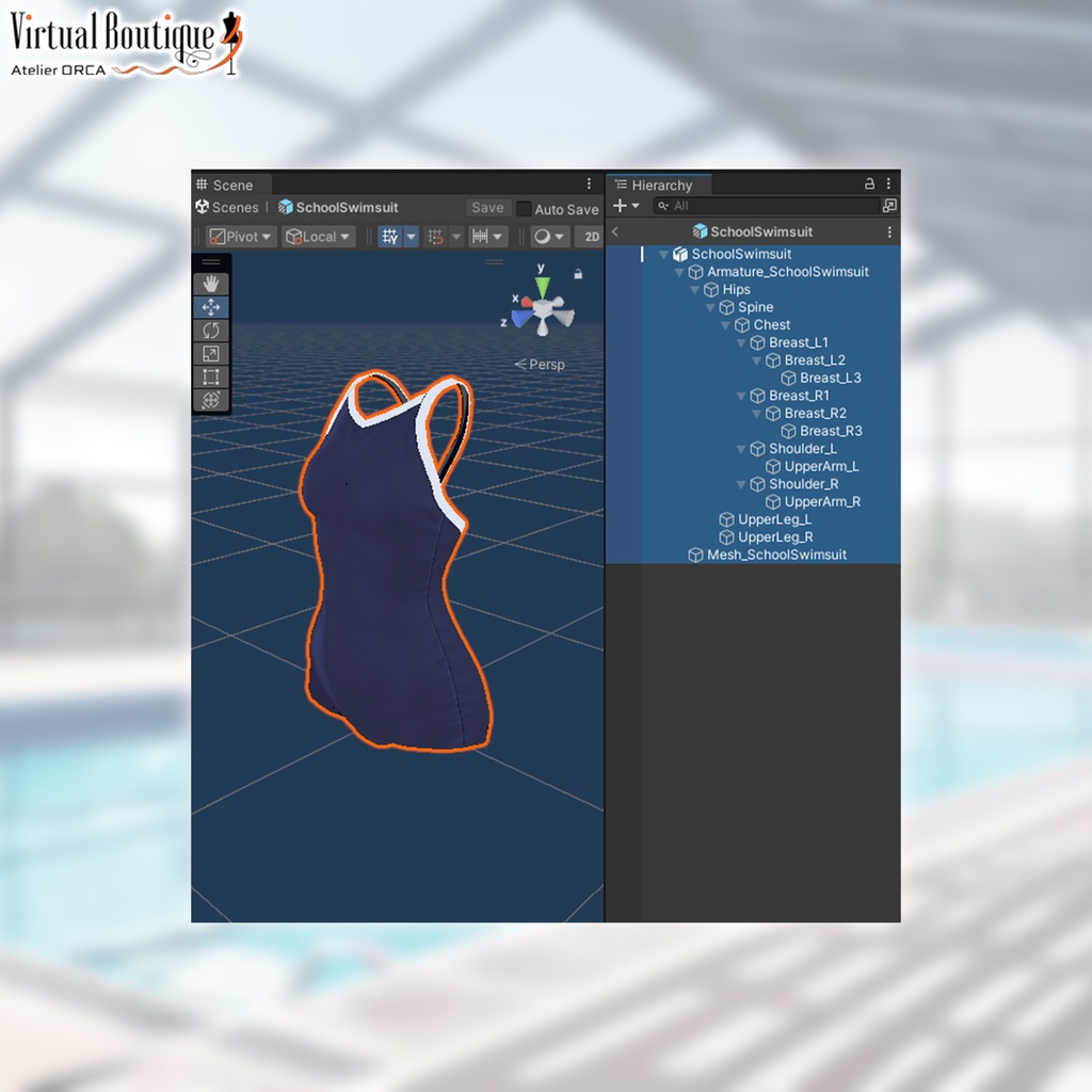 オリジナル衣装:スクール水着【Unity2022】