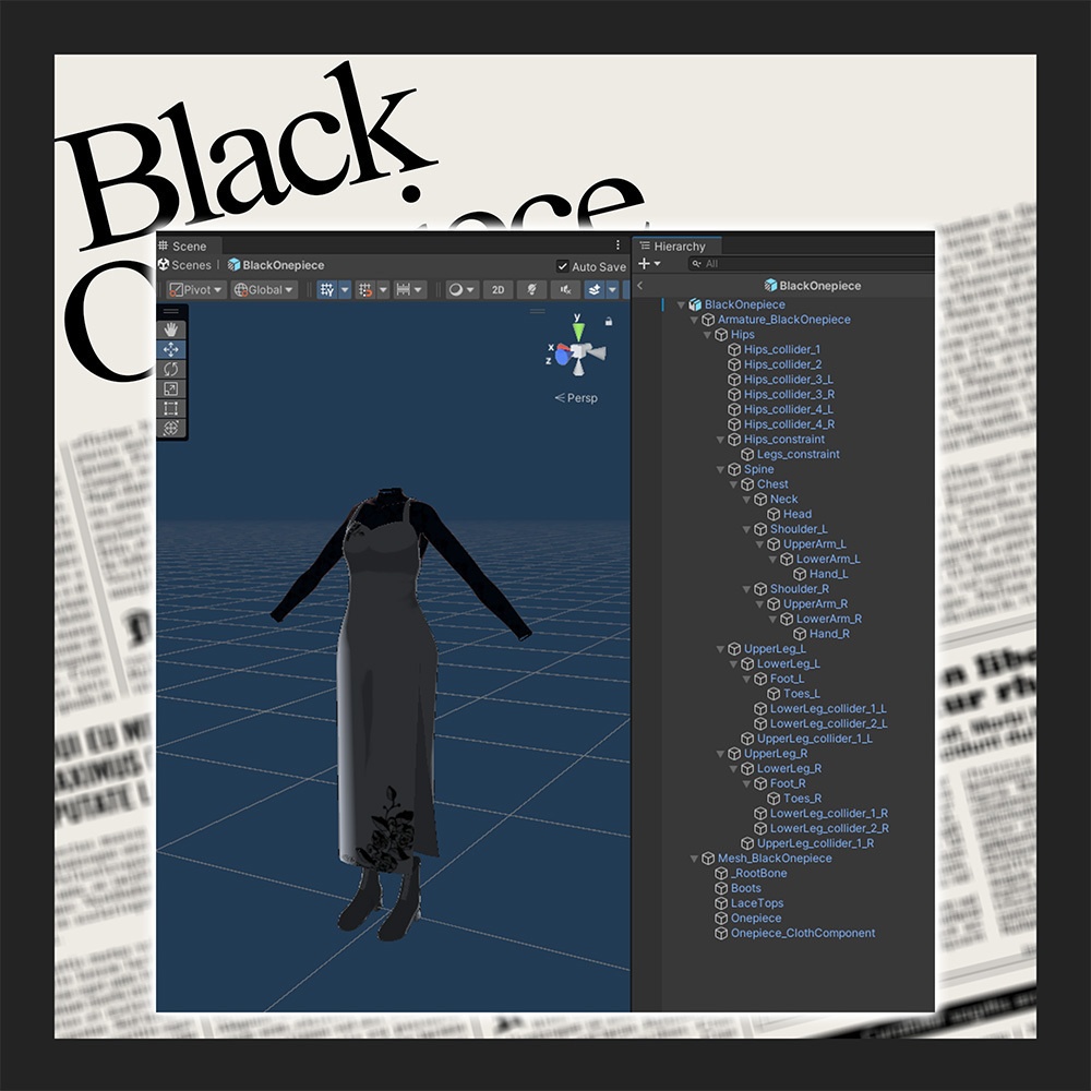 オリジナル衣装:BlackOnepiece【Unity2022】