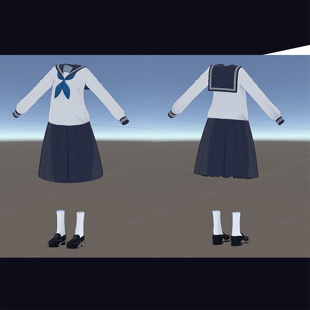 オリジナル衣装:セーラー服AAbody専用【Unity2022】