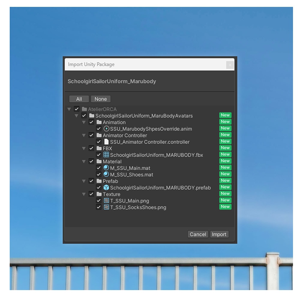 オリジナル衣装:セーラー服MARUBODY専用【Unity2022】