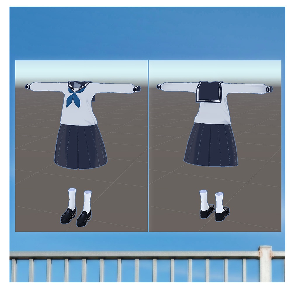 オリジナル衣装:セーラー服MARUBODY専用【Unity2022】