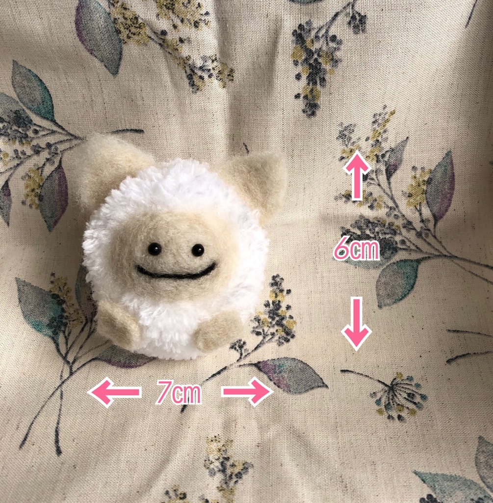 ぽんぽん&羊毛フェルト ぽんだるま しろモフ