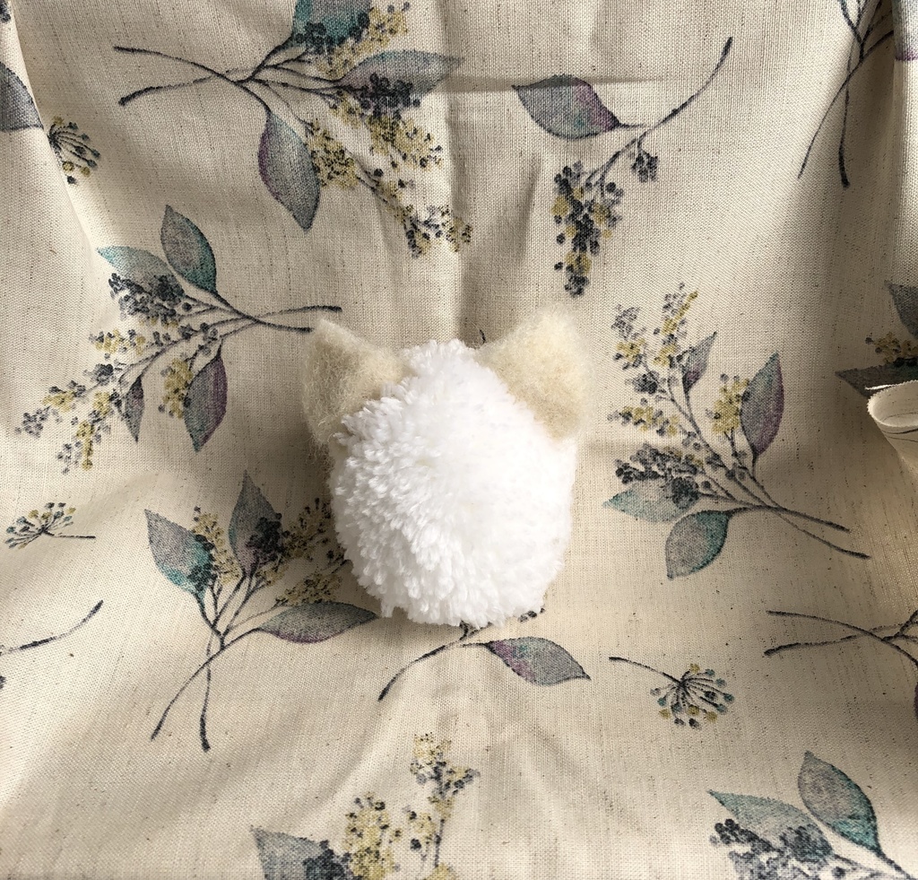 ぽんぽん&羊毛フェルト ぽんだるま しろモフ