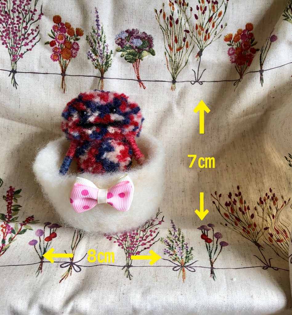 羊毛フェルト&毛糸 ぽんぽん坊やとリボンかご