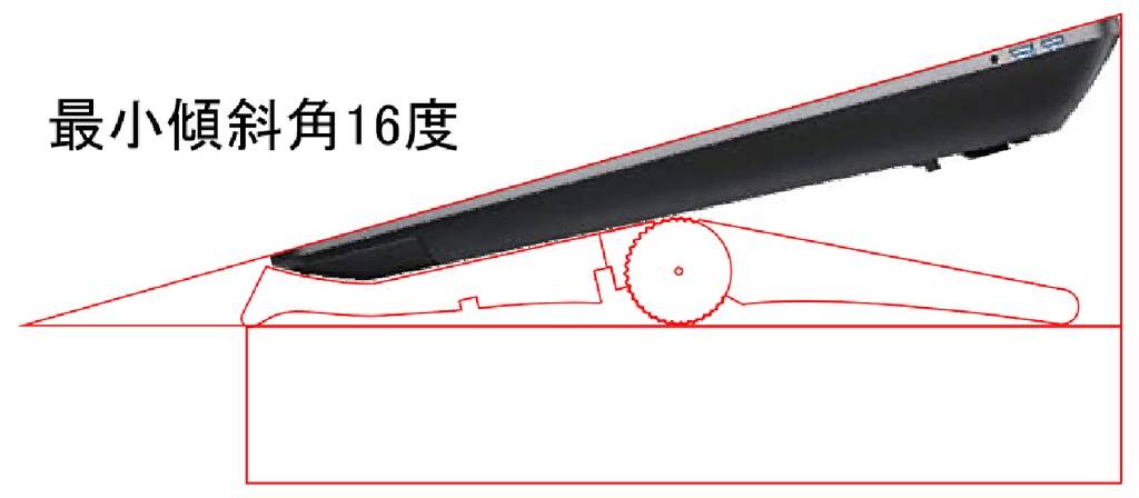 新発売!Cintiq Pro 24用 傾斜角可変スタンド 最大75度 キーボード下置き型