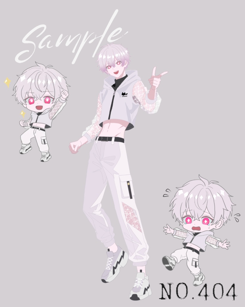 【TRPG全身立ち絵素材】近未来　サイバー　青年　クリファン差分