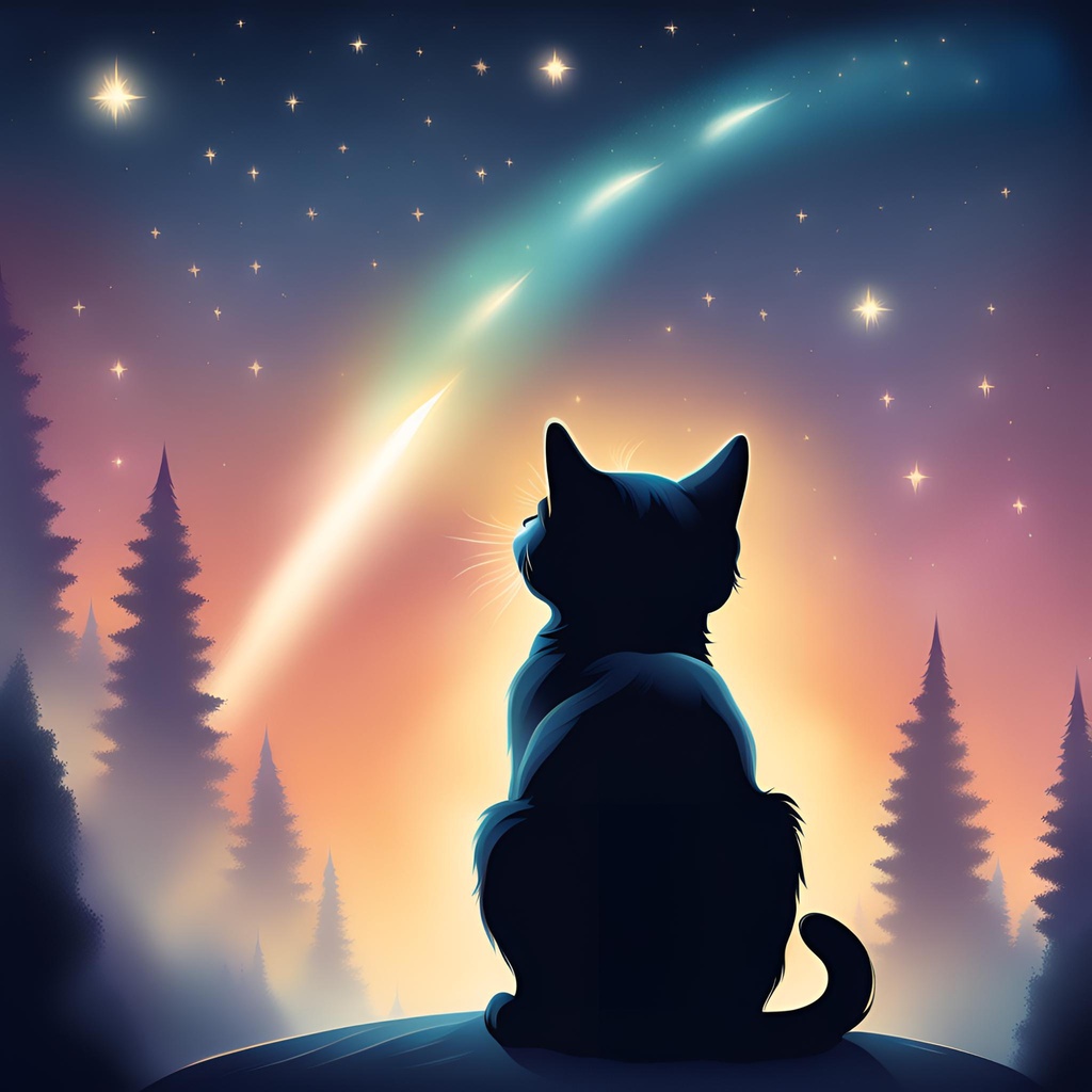 猫と星空のデジタルペーパー四点セット