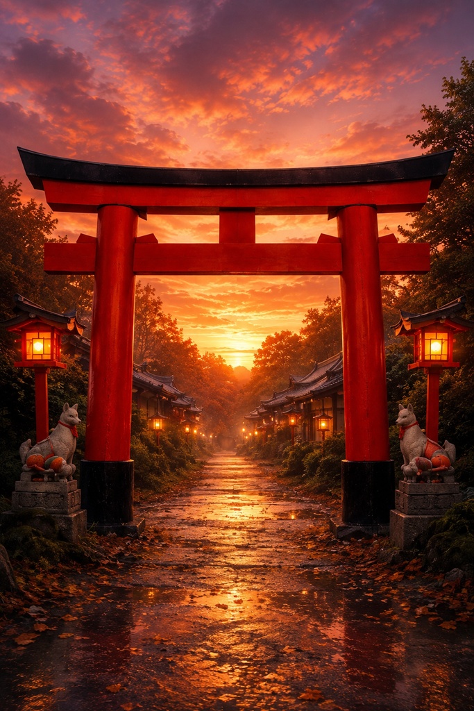 鳥居　デジタル素材四点セット