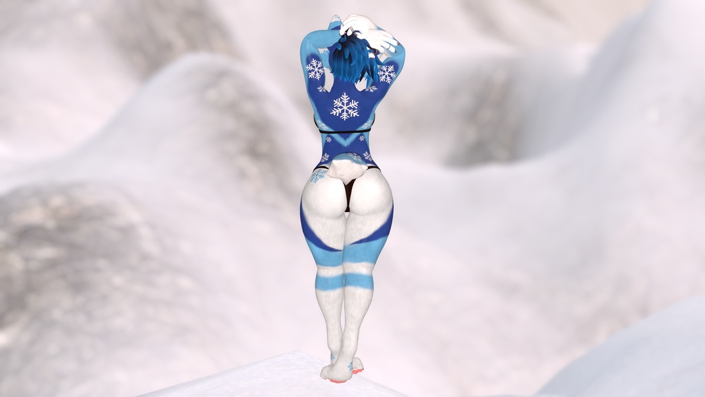 Blue Winter Husky Texture ~ FoxiPaw Juniper (VRChat Female Furry) ~ 青い冬のハスキー テクスチャ ~ FoxiPaw ジュニパー (VRChat 女性の毛皮)