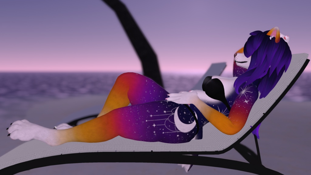 Galaxy Summer Sunset Texture ~ FoxiPaw Juniper (VRChat Female Furry)