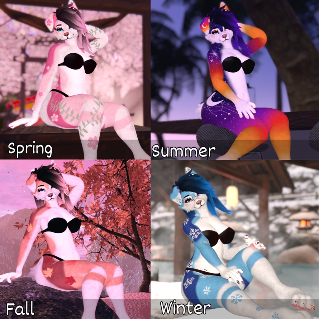 Galaxy Summer Sunset Texture ~ FoxiPaw Juniper (VRChat Female Furry)