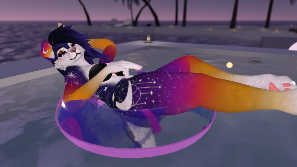 Galaxy Summer Sunset Texture ~ FoxiPaw Juniper (VRChat Female Furry)