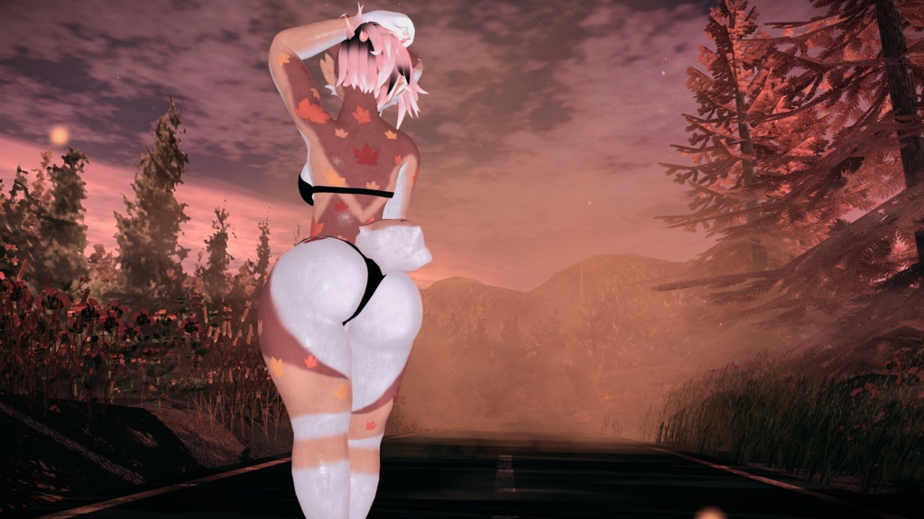 Brown Fall Texture ~ FoxiPaws Juniper (VRChat Female Furry) ~ 茶色の秋のテクスチャ ~ FoxiPaws ジュニパー (VRChat 女性の毛皮)