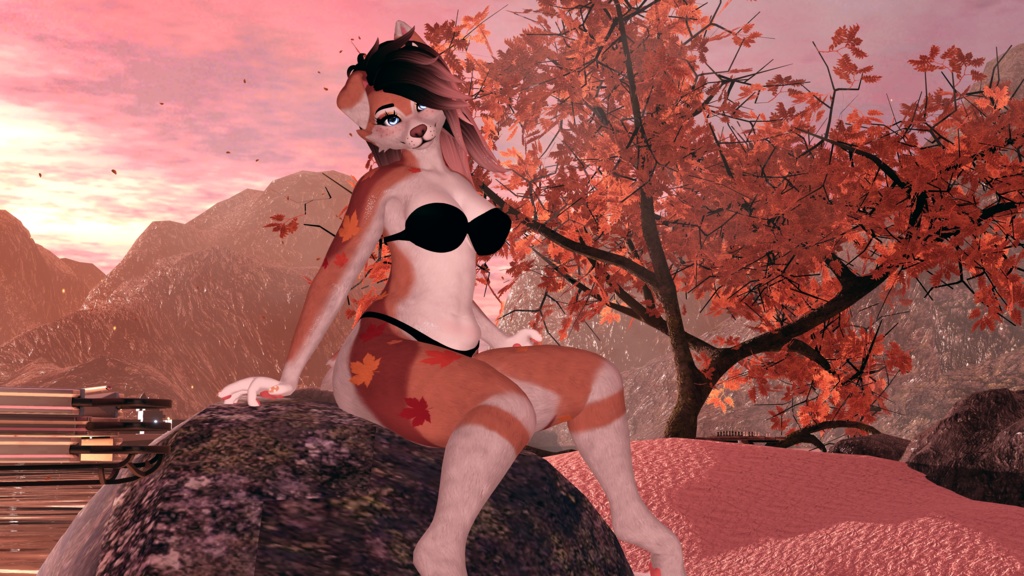 Brown Fall Texture ~ FoxiPaws Juniper (VRChat Female Furry) ~ 茶色の秋のテクスチャ ~ FoxiPaws ジュニパー (VRChat 女性の毛皮)