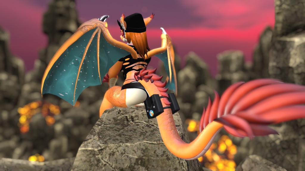 Legendary Fire Dragon 伝説の火竜テクスチャ (FoxiPaws Azalea Texture ~ VRChat Furry)