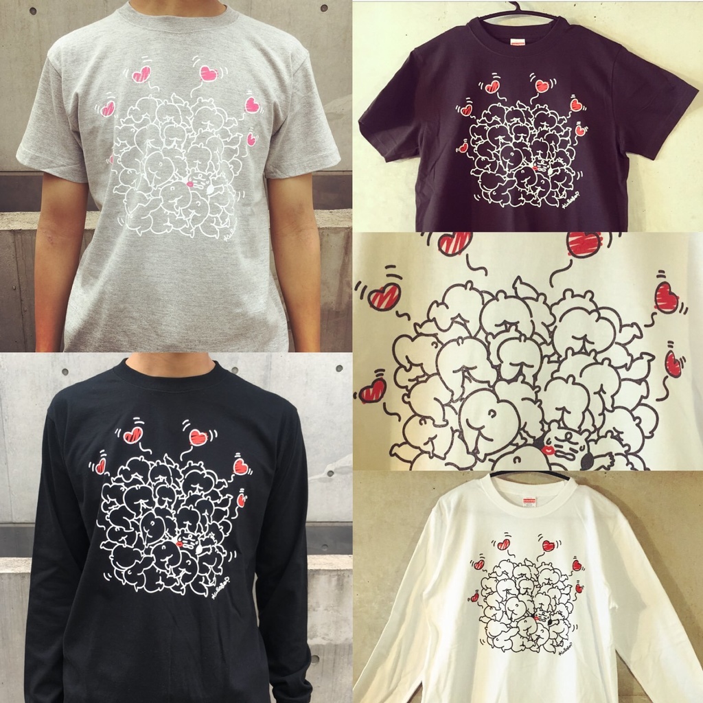 <在庫限り> ホワイトデーにもおすすめ♪ くぼぼ おしり Tシャツ 長袖