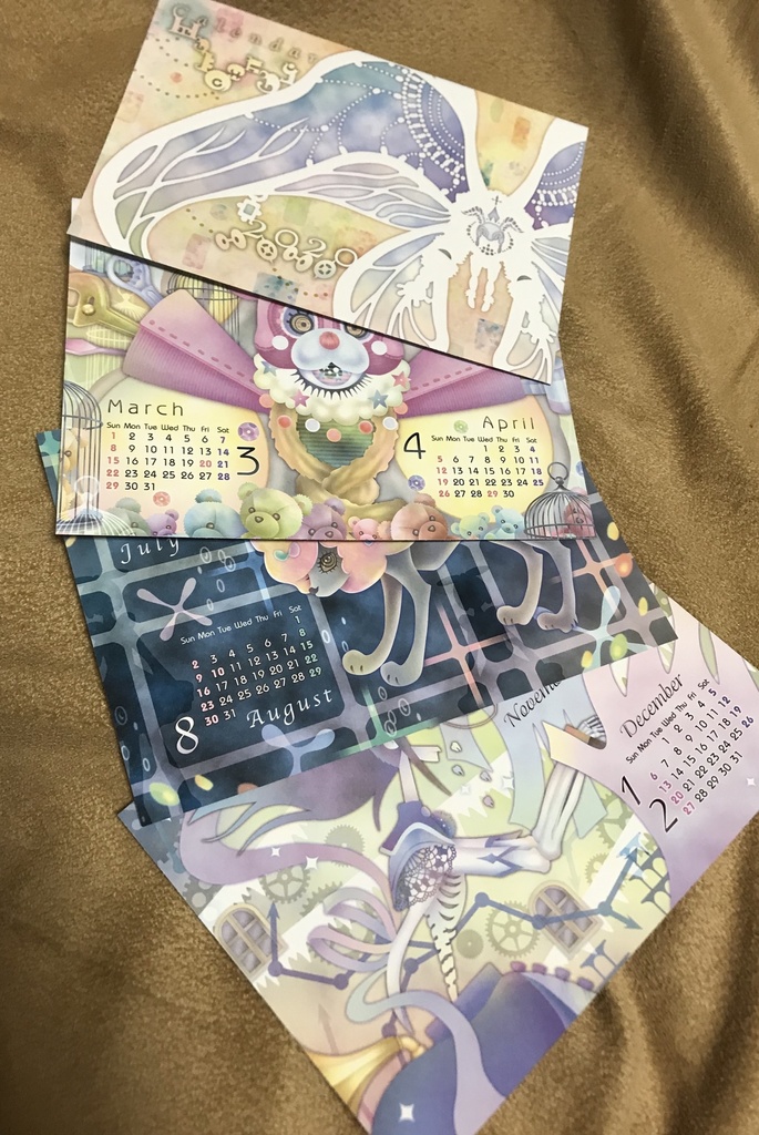 バックナンバー魔女柄卓上カレンダー