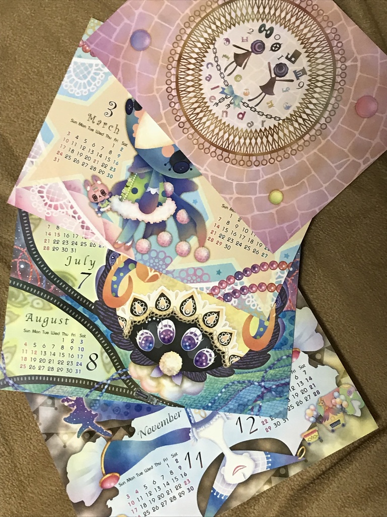 バックナンバー魔女柄卓上カレンダー