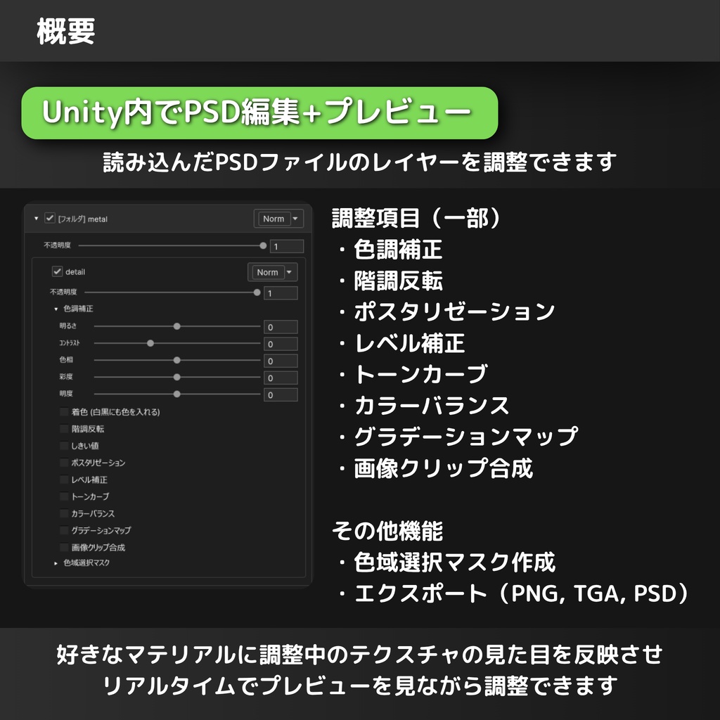 【β版期間 50% OFF】Dennoko PSD Editor 【PSD編集用Unity拡張機能】
