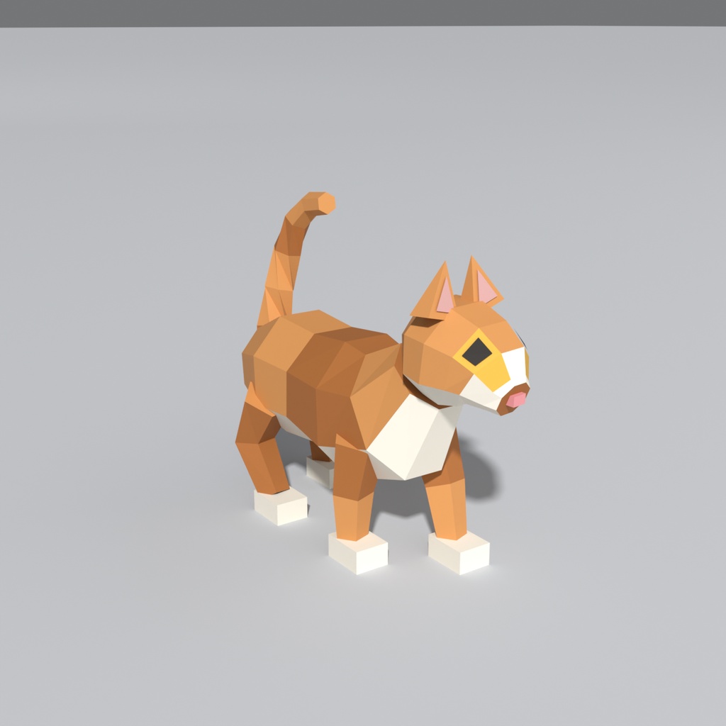 猫と猫の居場所 ローポリ3Dモデルパック 12点|8姿勢×8毛色・段ボール箱・爪とぎ