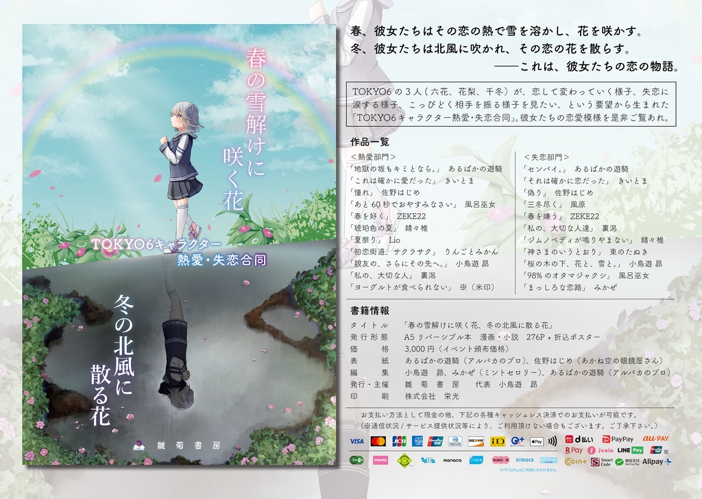 春の雪解けに咲く花、冬の北風に散る花