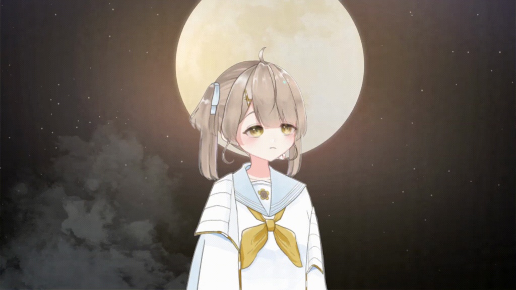 【配信背景】雲が流れる月背景ループ素材【Vtuber向き】